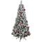 6ft. Pre-Lit Snowy Bristle Pine with Ornaments Artificial Christmas Tree, Clear Lights